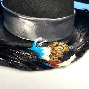 Designer’s Hat Brimmed embellished with feathers wool by B Michael New York B Michael | Accessories | Designers Hat Brimmed Embellished  main image 2